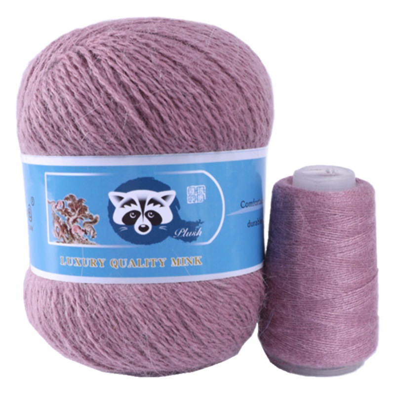 Foreign Trade Rabbit Wool Yarn Genuine Hand-Knitted Long-Haired Mink Velvet Wool Wholesale Yarn Group Source Factory Discount Hand Hook