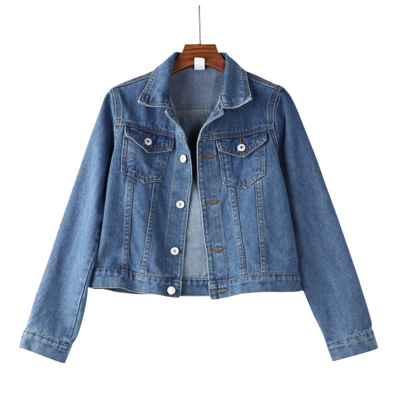 Picture of Vintage Denim Shirt Jacket for Women, Hong Kong Style Loose Denim Work Jacket, Trendy Popular Foreign Trade Jacket for Women