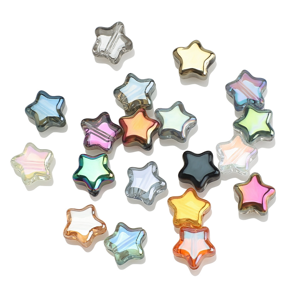 Picture of Five-Pointed Star Accessories 8mm Glass Beads Crystal Pendant DIY Hair Accessories Necklace Earrings Bracelet Beading Material Accessories