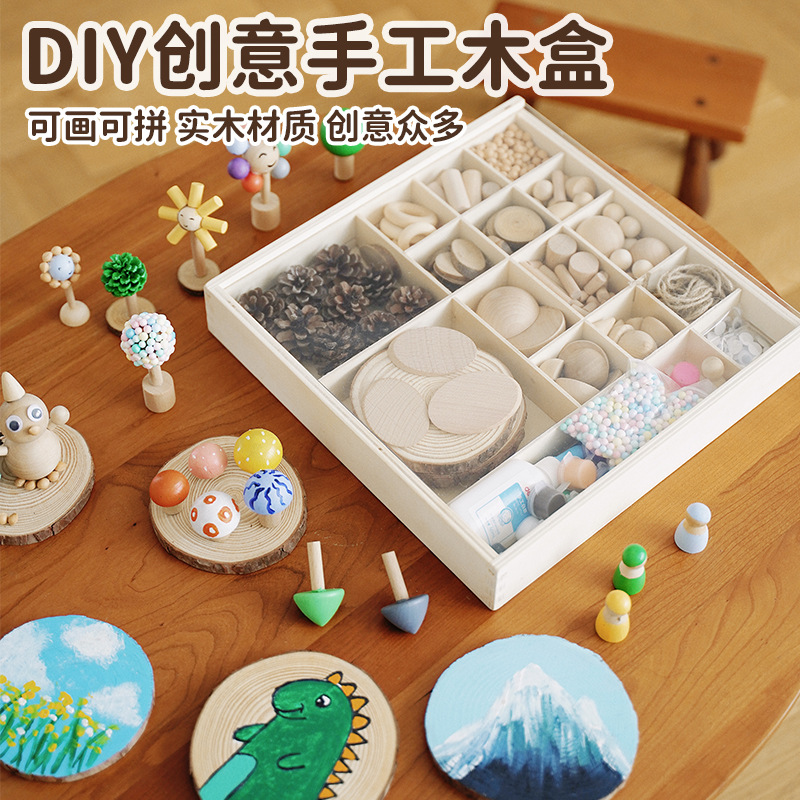 Picture of Children's Wooden DIY Hand-Painted Quiet Book Kindergarten Early Education Can Draw and Assemble Wooden Quiet Book