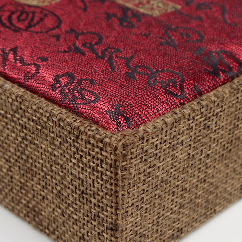 Picture of Retro Linen Tassel Jewelry Box Jewelry Ring Box Buddha Beads Pendant Box Bracelet Bracelet Bracelet Box Wholesale