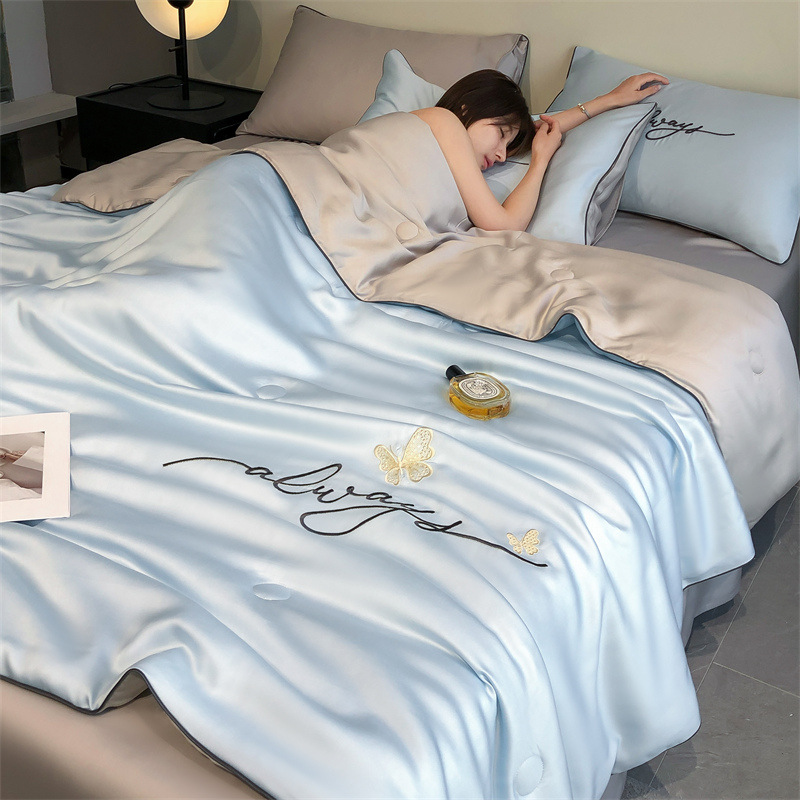 Picture of Summer quilted washed silk Tencel summer cool quilted air conditioning quilted ice silk summer quilted three-piece four-piece washable machine washable