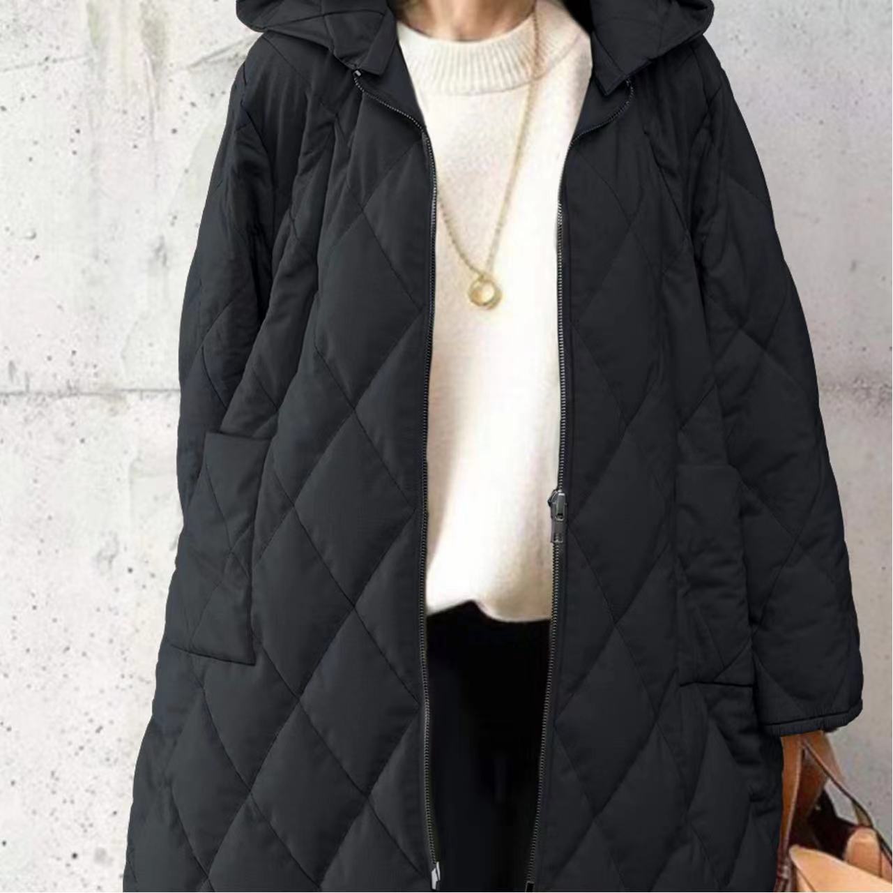 Picture of in stock cross-border explosions women's cotton-padded jacket 2024 autumn and winter new diamond-shaped grid hat cotton-padded jacket pocket coat women's top