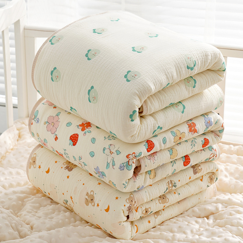 Beanie Blanket Baby Quilt Autumn and Winter Newborn Baby Quilt Thickened Baby Soothing Beanie Quilt Kindergarten Cover Blanket