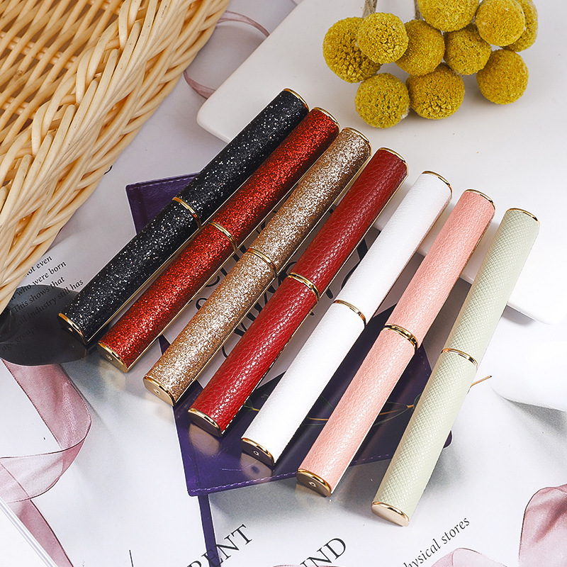 Leather Small Lipstick Empty Tube Thin Tube Lipstick White Lipstick Tube Empty Tube Straight Filling Velvet Lipstick Tube Empty Tube
