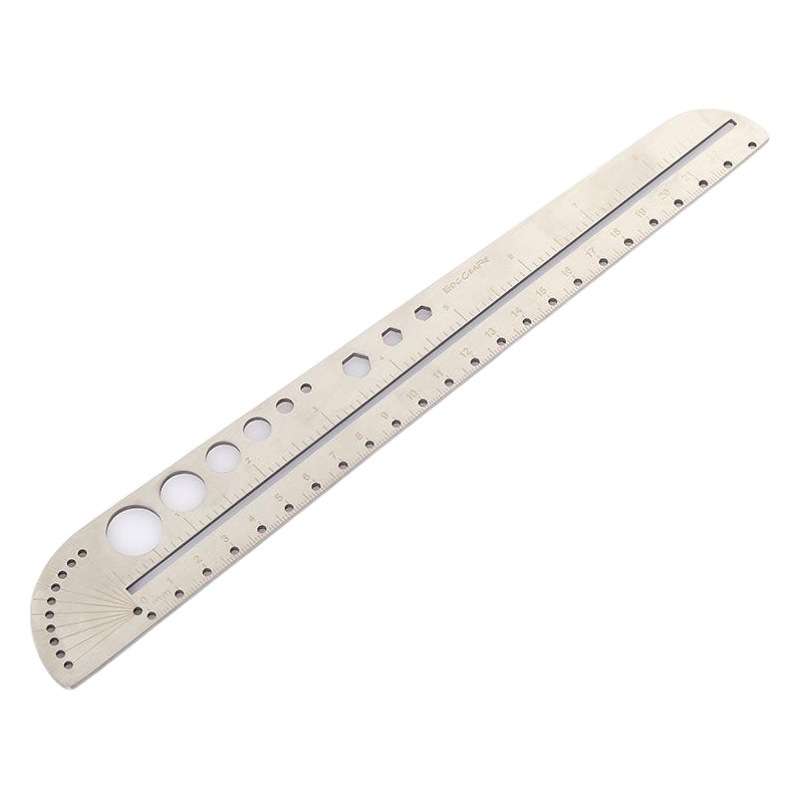 Large Multifunctional Stainless Steel Tool Scale Ruler Office Compass Protractor Inner Hexagonal Edc Outdoor Tool