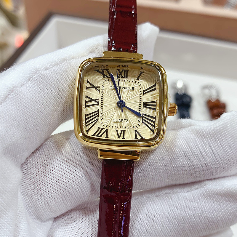 Dike Nicle Watch Wholesale Square Roman Retro Women's Watch Exquisite Compact High-End Belt Women's Watch