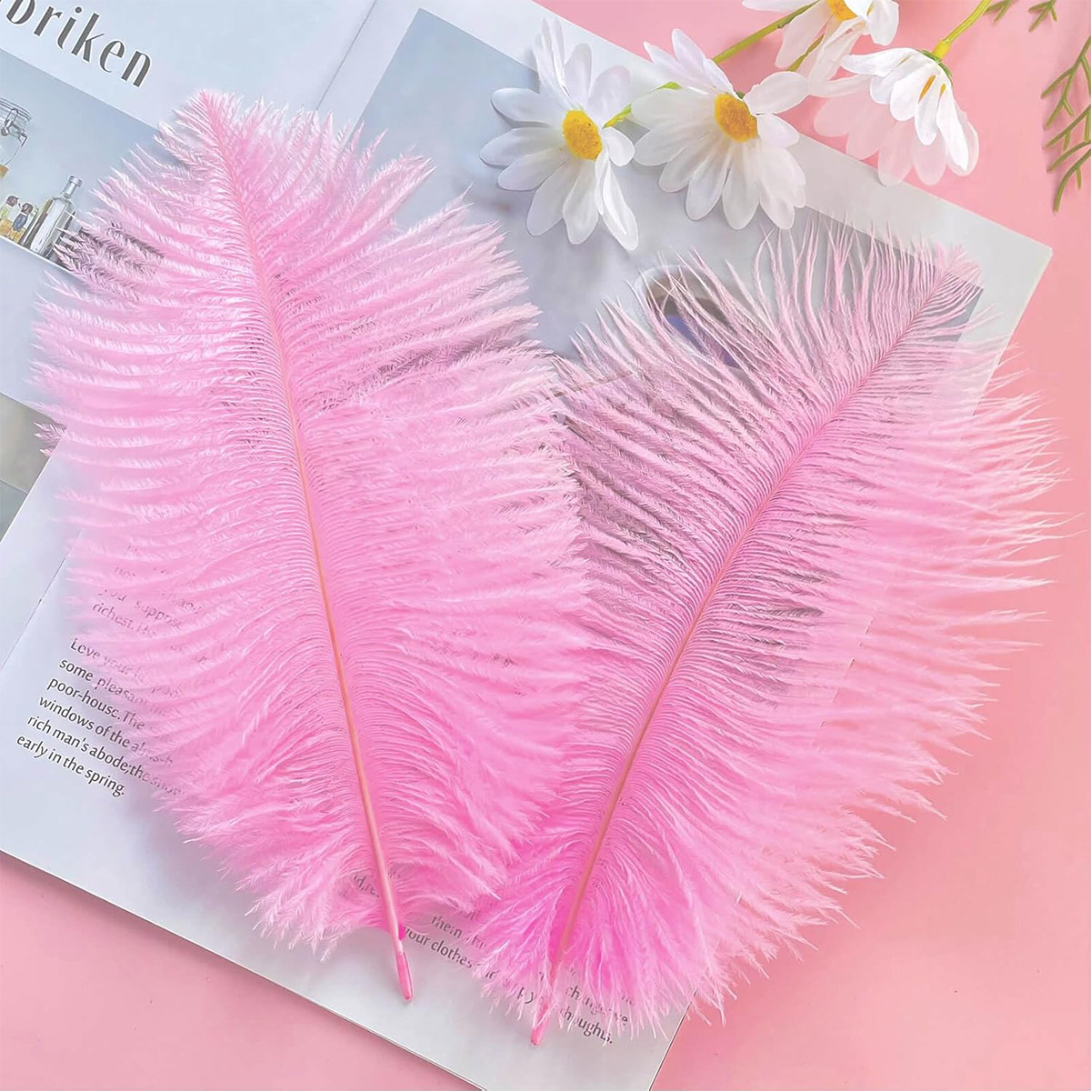 Picture of 20-25cm Ostrich Feathers Wholesale Manufacturer in Stock Wedding Decoration Feathers DIY Crafts Stage Costumes Ostrich Feathers