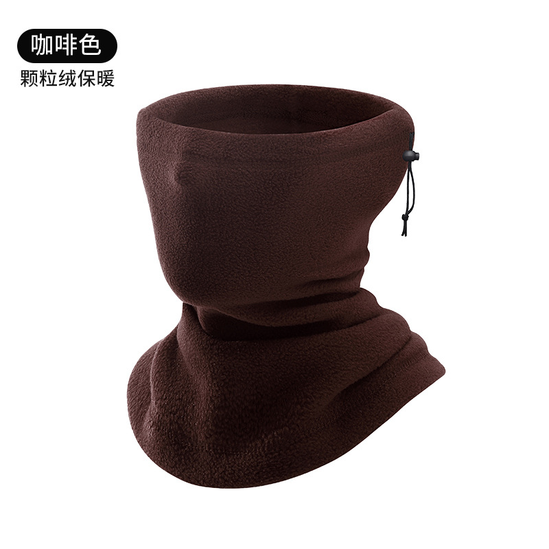 Picture of Outdoor Warm Neck Scarf Fleece Ski Mask Polar Fleece Cycling Windproof Hat Drawstring Thickened Neck Scarf Autumn and Winter