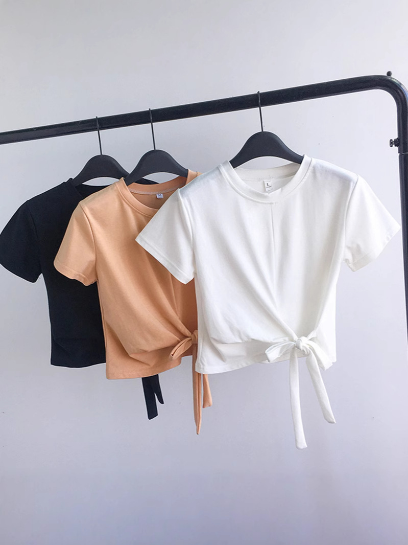2025 Summer Korean Style New Arrival Short Fashionable Short-Sleeved T-Shirt Women's Slim-Fit Strap Tiny Machine Clothes Top Women's Clothing