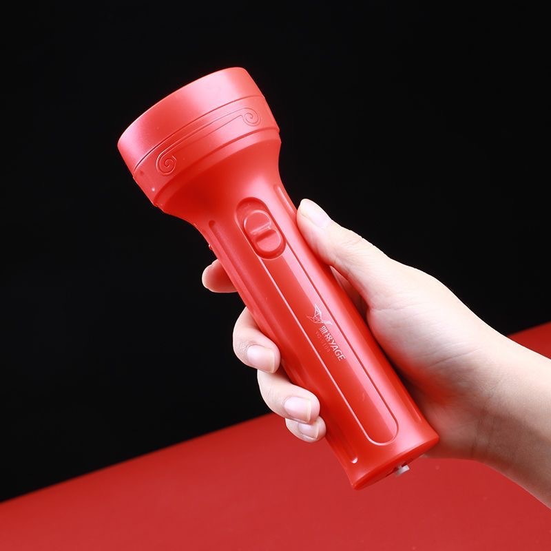 Picture of Yager Red Flashlight Durable Strong Light Rechargeable Emergency Festive Special Flashlight for the Elderly