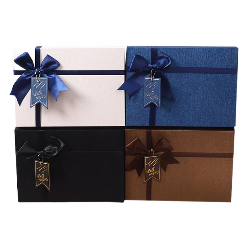 Gift box empty box heaven and earth cover gift box high-grade large bow packaging box birthday gift box wholesale