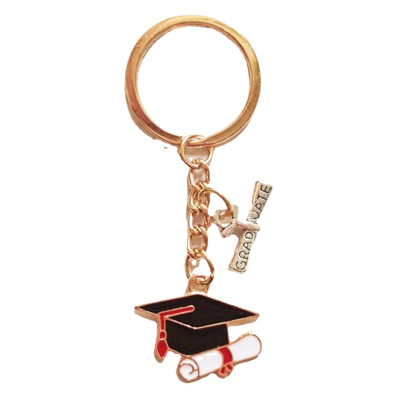 Graduation Season Commemorative Key Ring Entrance Examination Inspirational Text Blessing Language Academic Hat Graduation Certificate Keychain