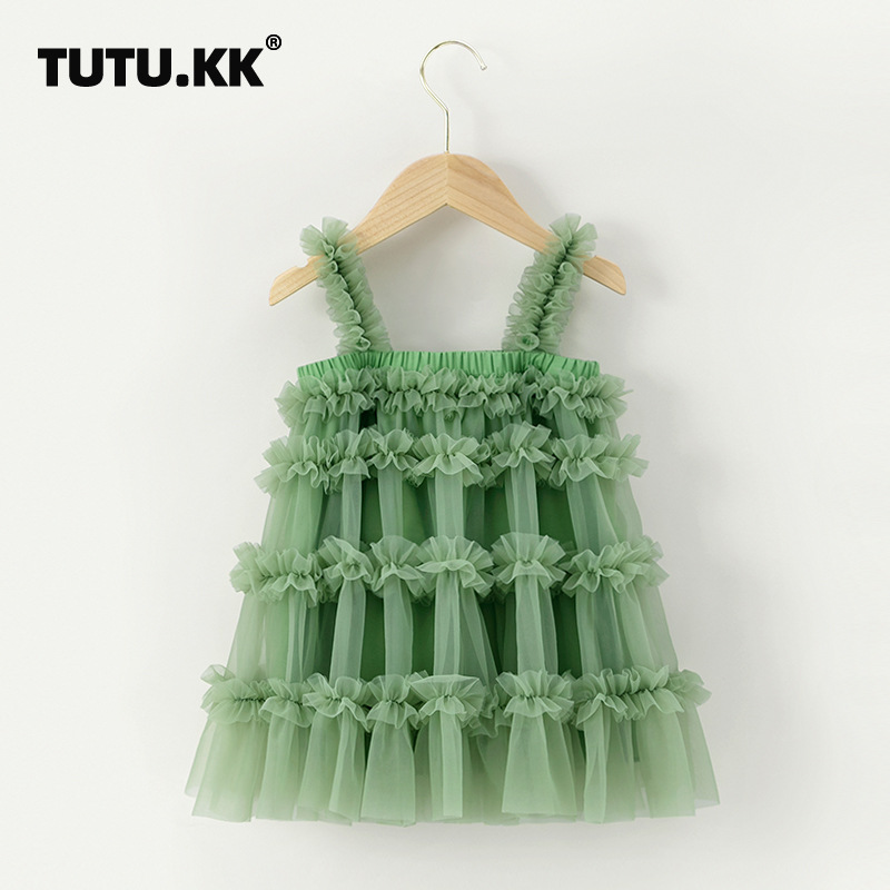 Picture of Girls' Tutu Skirt Princess Dress Yiwu Lingfeng Autumn New Spaghetti Strap Dress Baby Girl Formal Dress Girls' Dress