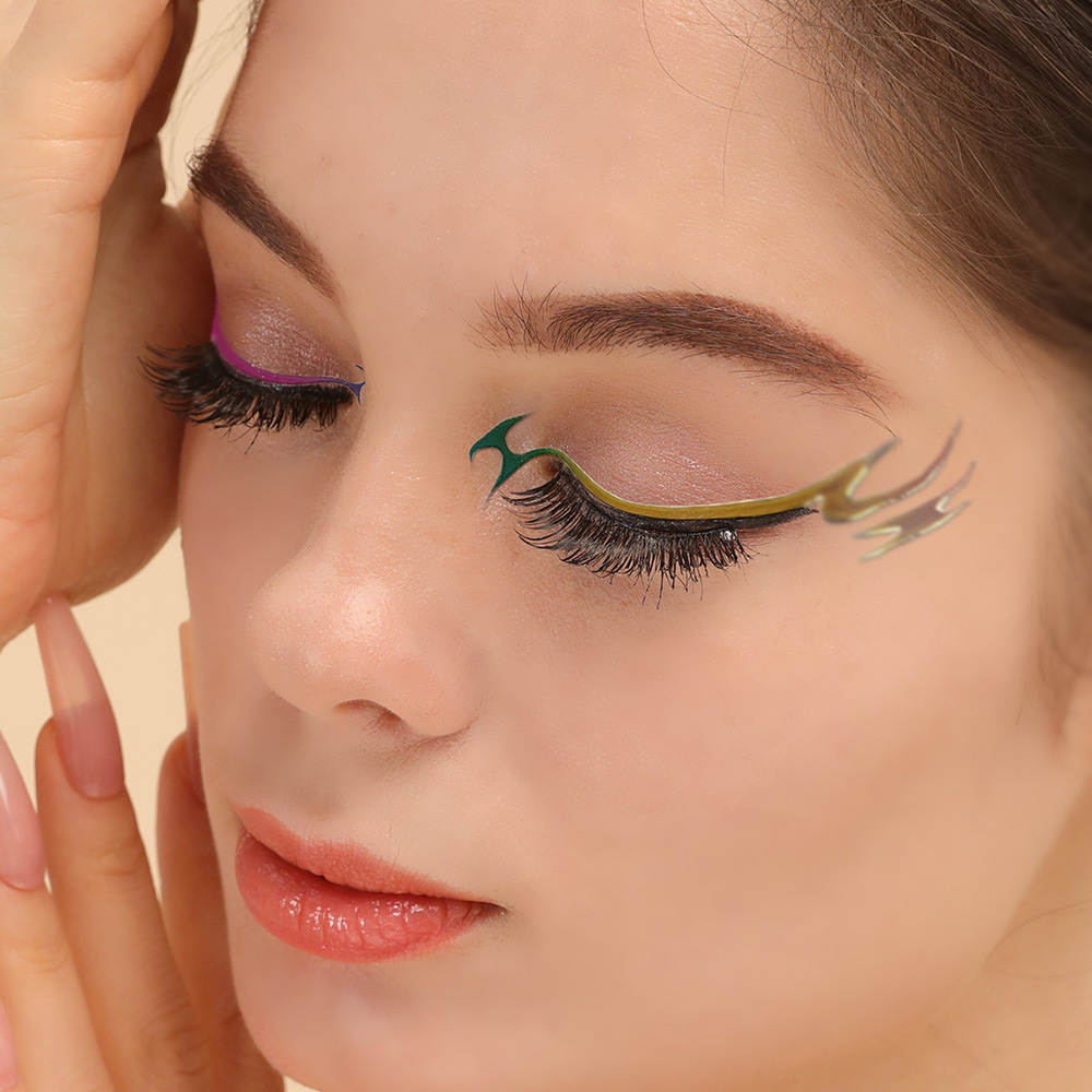 Picture of European and American laser eyeliner stickers 3D relief butterfly eye makeup makeup stickers stage performance tattoo stickers
