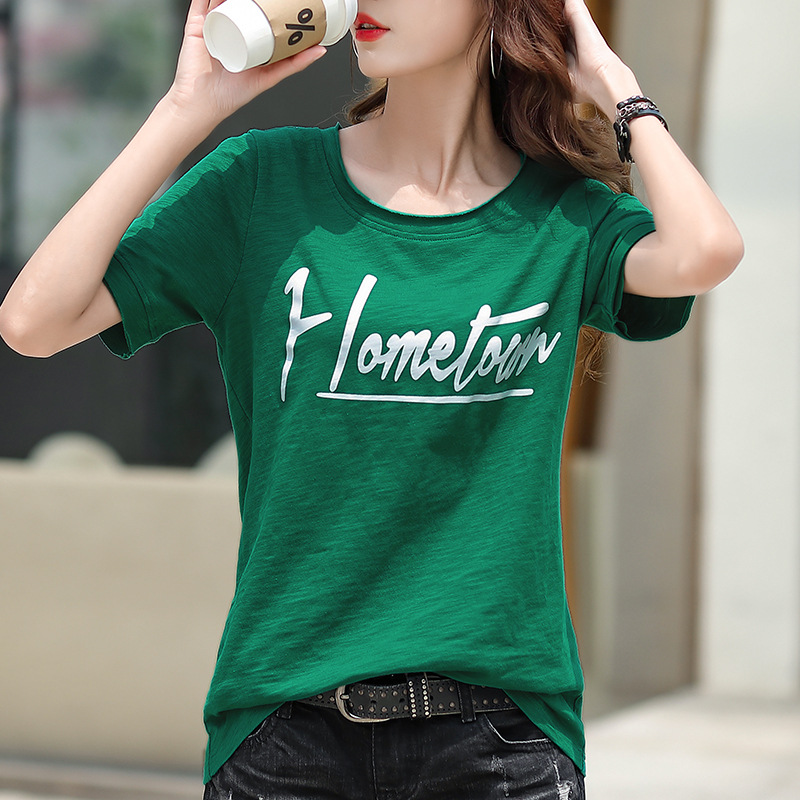 Pure Cotton Short-Sleeved Women's Loose T-Shirt 2024 New Summer Large Size Slim White Versatile T-Shirt Top Ins Trend