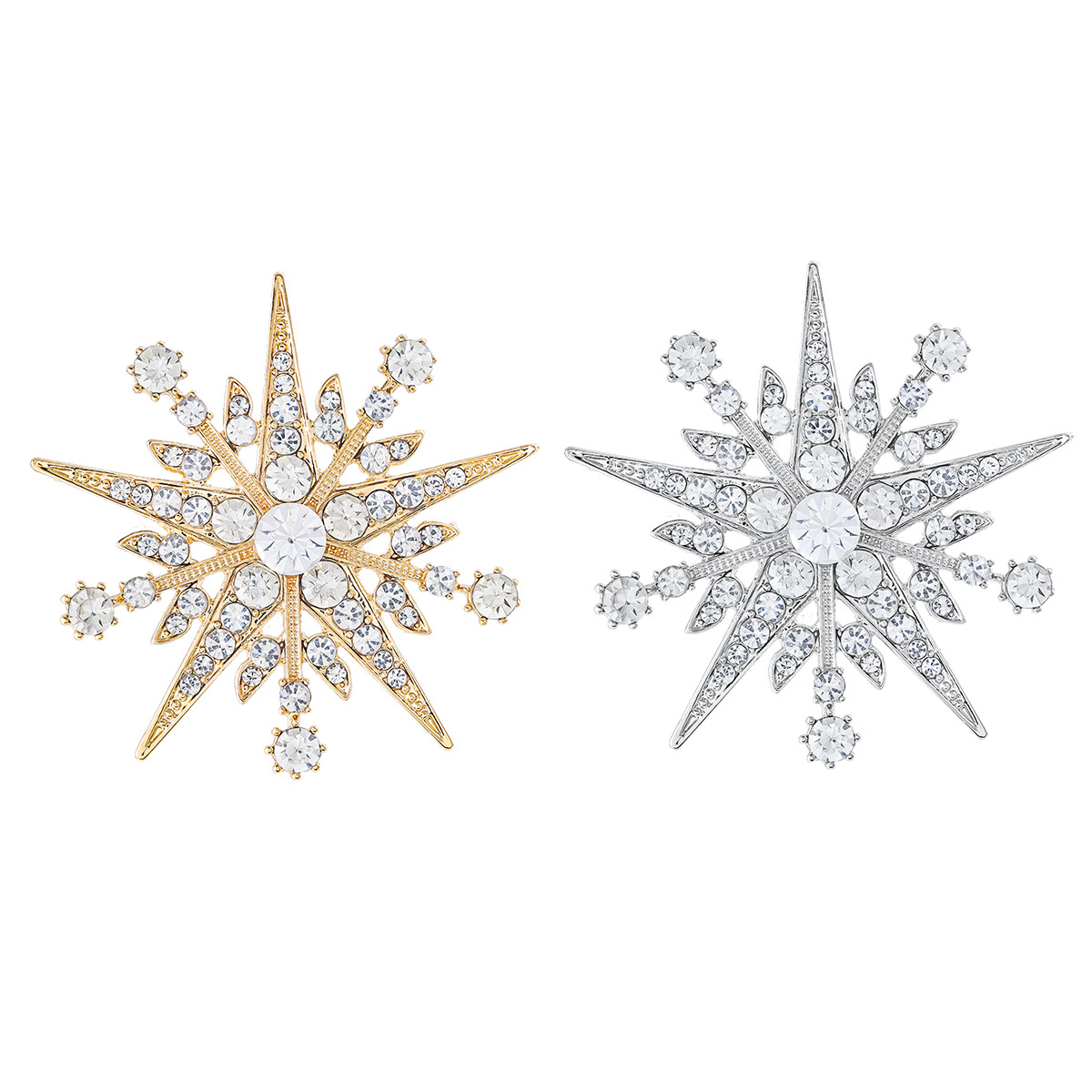 Picture of New high-grade eight mans star brooch snowflake luxury temperament pin men's and women's all-match fashion anti-light corsage accessories