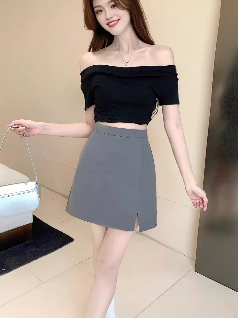 Sweet and Spicy Style Skirt Women's 2024 Summer New High Waist Slim A- line Skirt Small Hip A- line Skirt Trendy