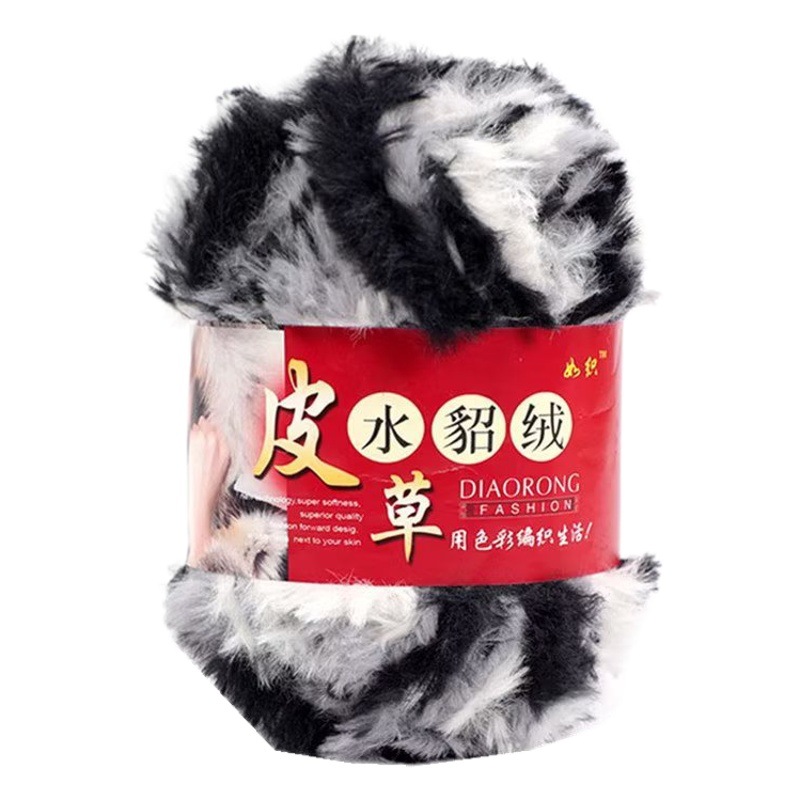 Fur mink wool wool wholesale long wool coral fleece scarf hat line hand woven wool ball