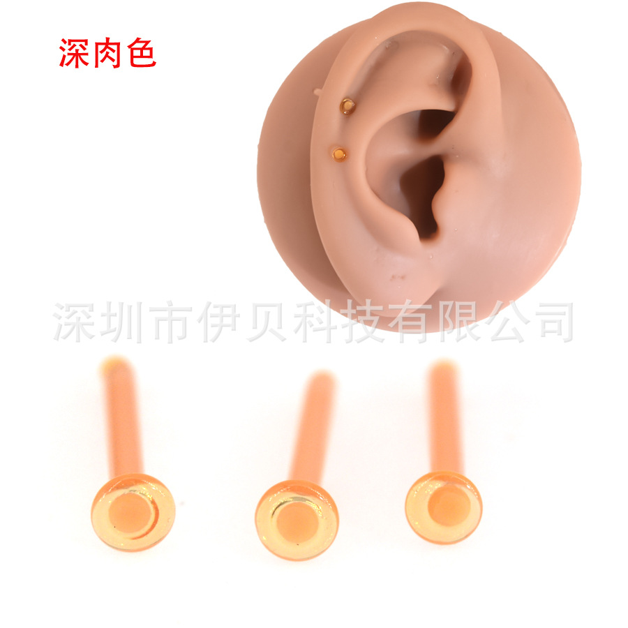 Picture of Cross-border new transparent color glass nose nail C- shaped nose ring personality L-shaped 5-shaped curved rod invisible nose ring puncture nose ornaments