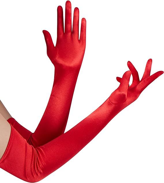 Picture of Satin Gloves Extra Long Dress Satin Gloves Wedding Performance Prom Gloves Costume Accessories Dance Gloves