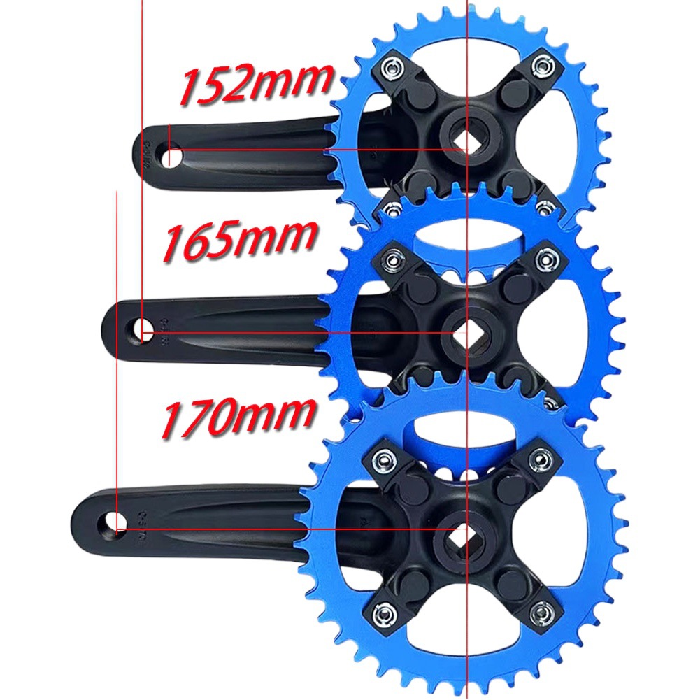 Mountain bike square hole 152mm crank 104BCD positive and negative tooth plate single Plate 34T non-integrated tooth plate 32T38T