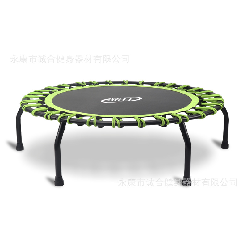 Picture of Adult Round Fitness Trampoline Outdoor Children Indoor Outdoor Fitness Equipment Jumping Bed with Armrest