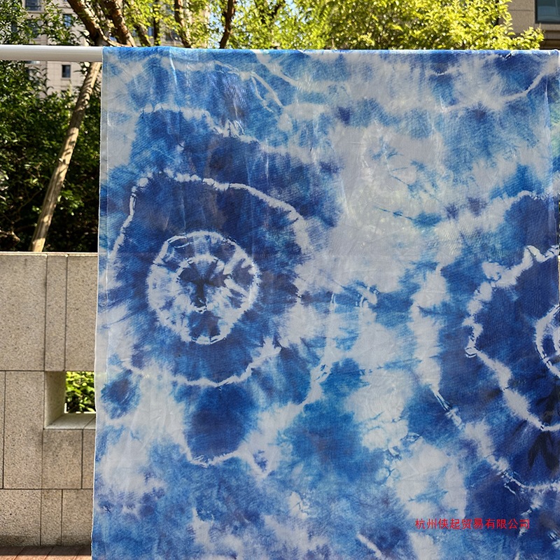 Tie-dye fabric finished products, kindergarten tie-dye, environmental creation, handicrafts, background cloth, semi-transparent scarf, cloth decoration summer