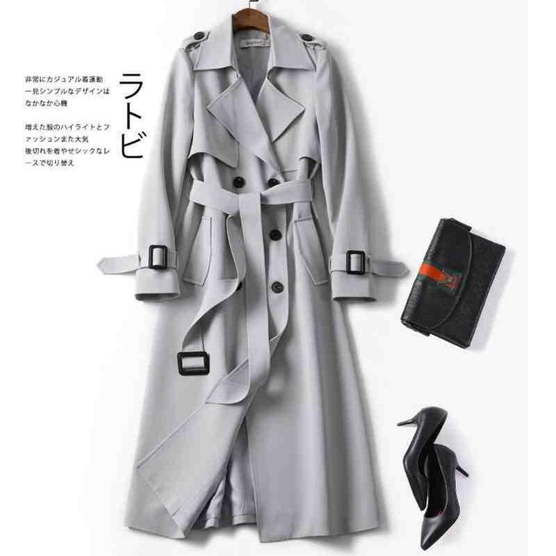Picture of Black Trenchcoat Women's Mid-length 2024 Spring and Autumn New Korean Style Petite Popular British Style Coat Over-the-knee Coat