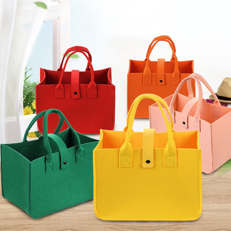 Wholesale Manufacture Women Handbags Fashion Felt Shopping Bag Large Capacity Snaps Women Bag Felt Gift Bag Wedding