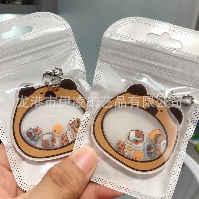 Picture of Cute cartoon capabala capybara rocker pendant high-looking simple gift keychain for girlfriend