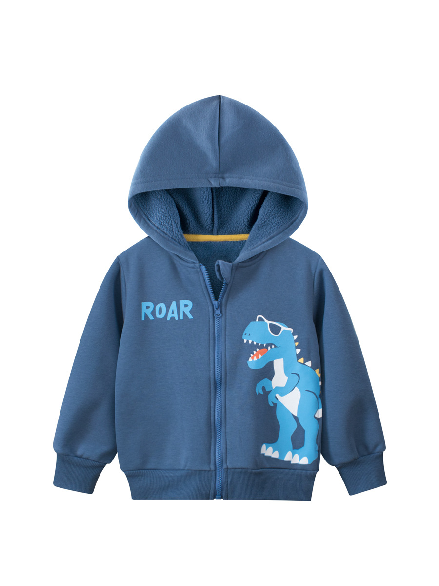 Picture of 27kids cross-border children's clothing live supply children's coat fleece-lined autumn and winter zipper shirt baby boys' clothes hooded