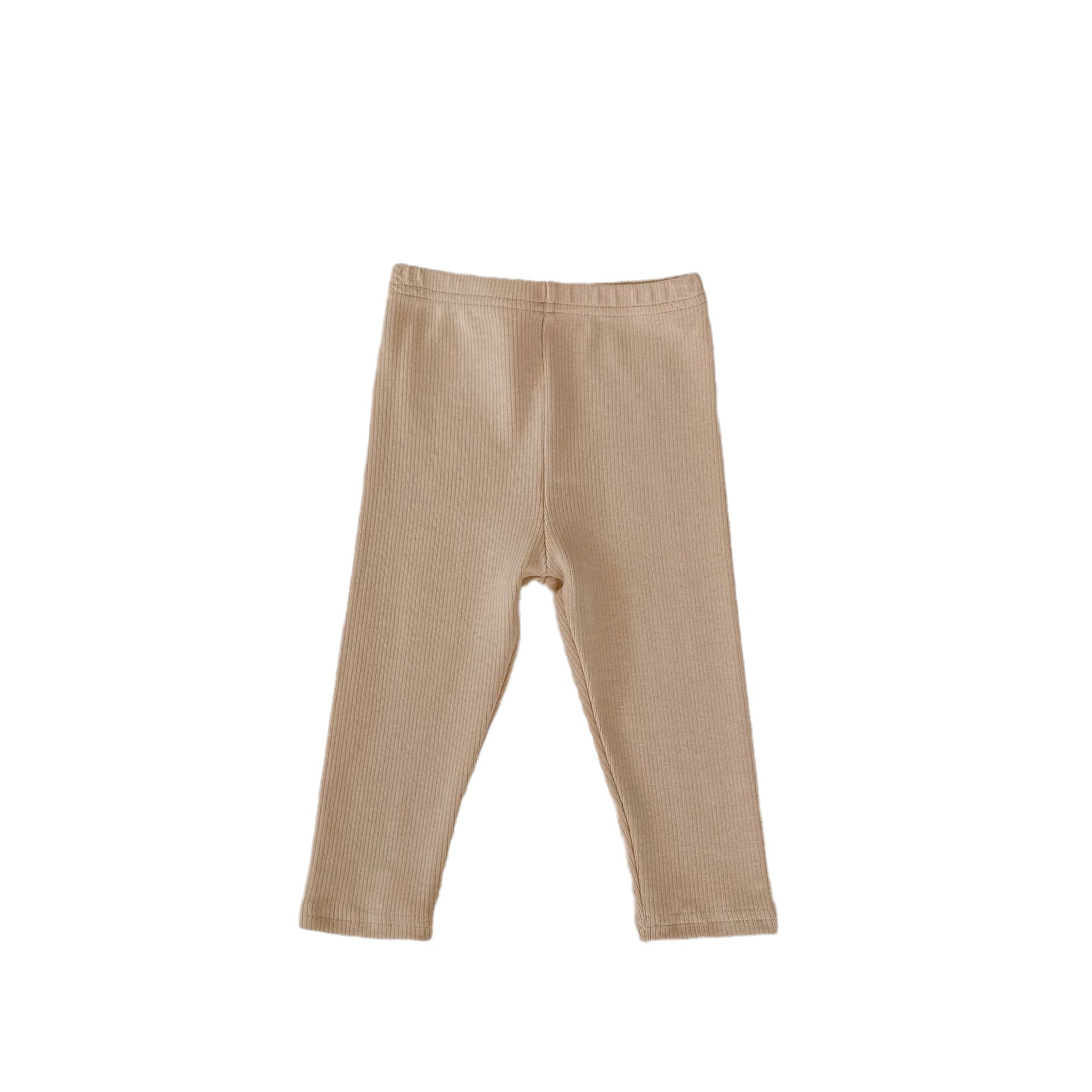 Picture of Ins 2025 New Autumn Clothing for Infants, Boys and Girls, Solid Color Pattern Threaded Versatile Cotton Mid-Waist Leggings