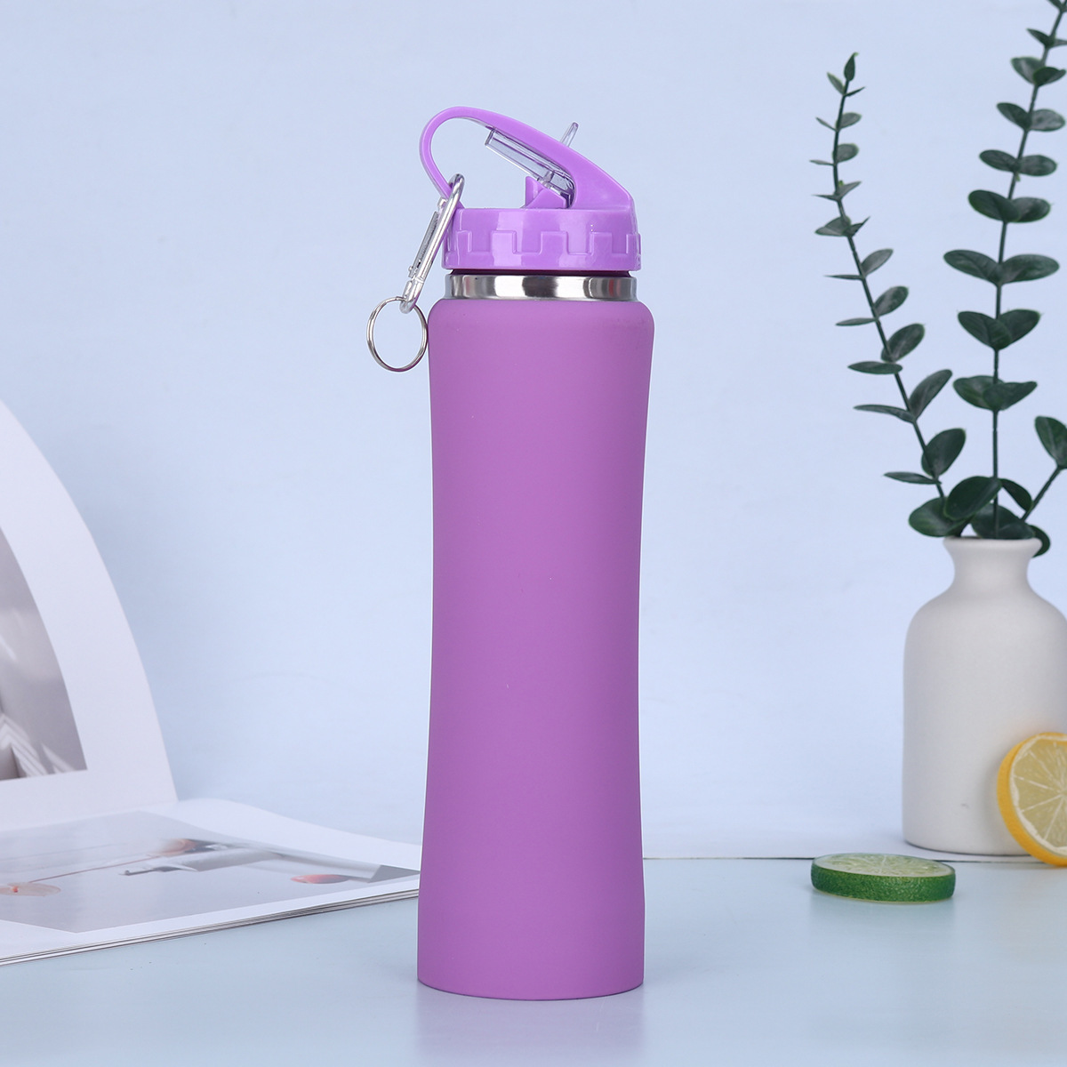 Picture of Cross-border 304 stainless steel straw accompanying cup small waist large capacity thermos cup outdoor portable sports kettle