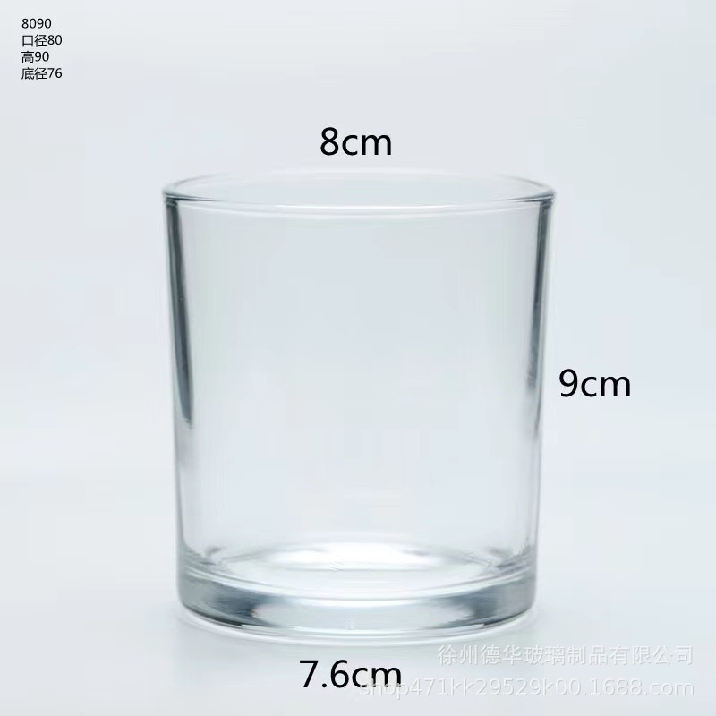 Picture of Transparent candle cup glass jar bedroom romantic Candlestick cup color frosted glass container aromatherapy empty cup with lid