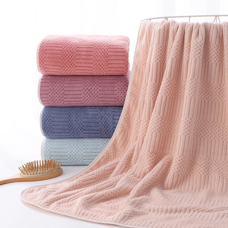 Jixiangge bath towel wrap towel absorbent unisex bathroom soft quick-drying dry hair towel thickened hair towel wholesale