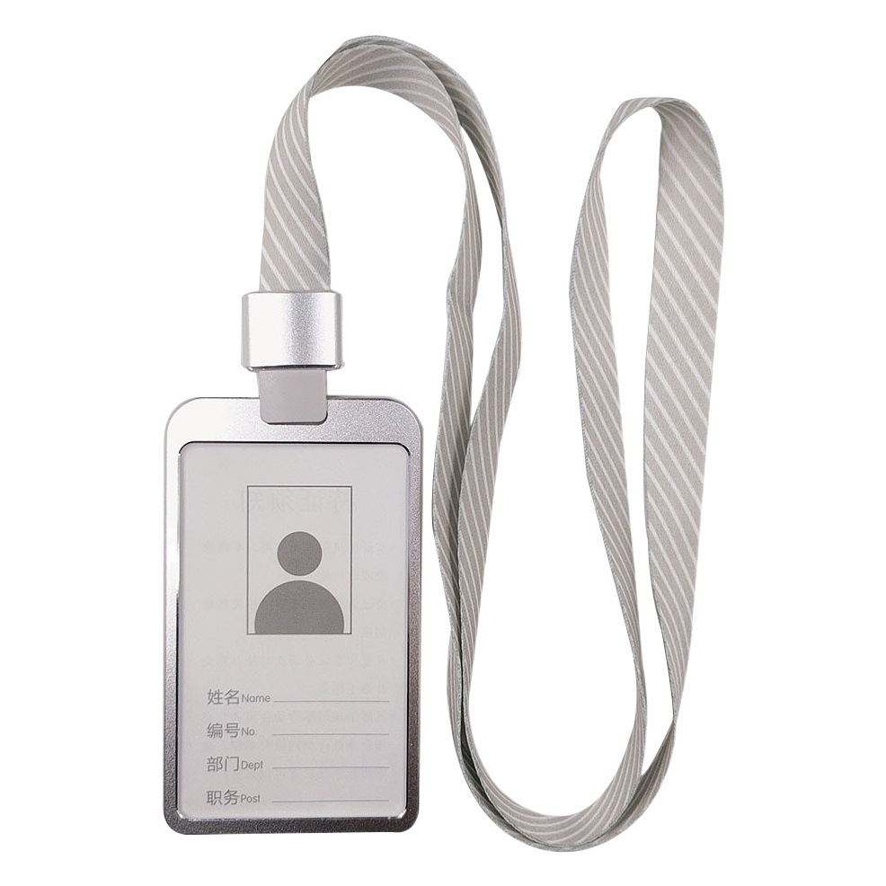 High-end aluminum alloy employee work card ID set lanyard card set work card label work card badge badge hanging rope