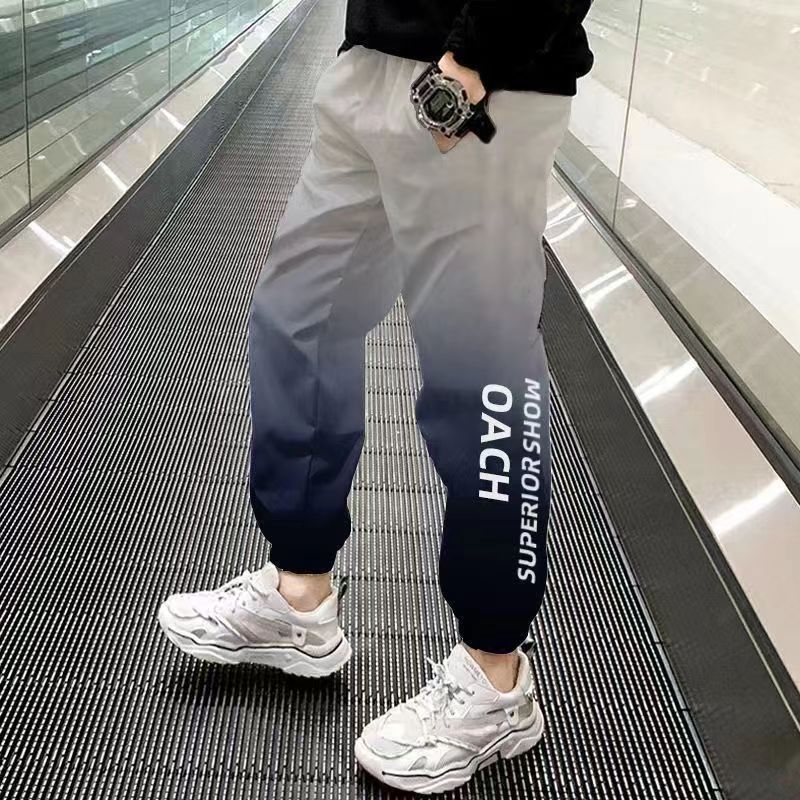Boys' Quick-Drying Pants 2023 Summer Thin Gradient Medium and Large Kidsren's Sports Anti-Mosquito Pants Kidsren's Trendy Casual Pants