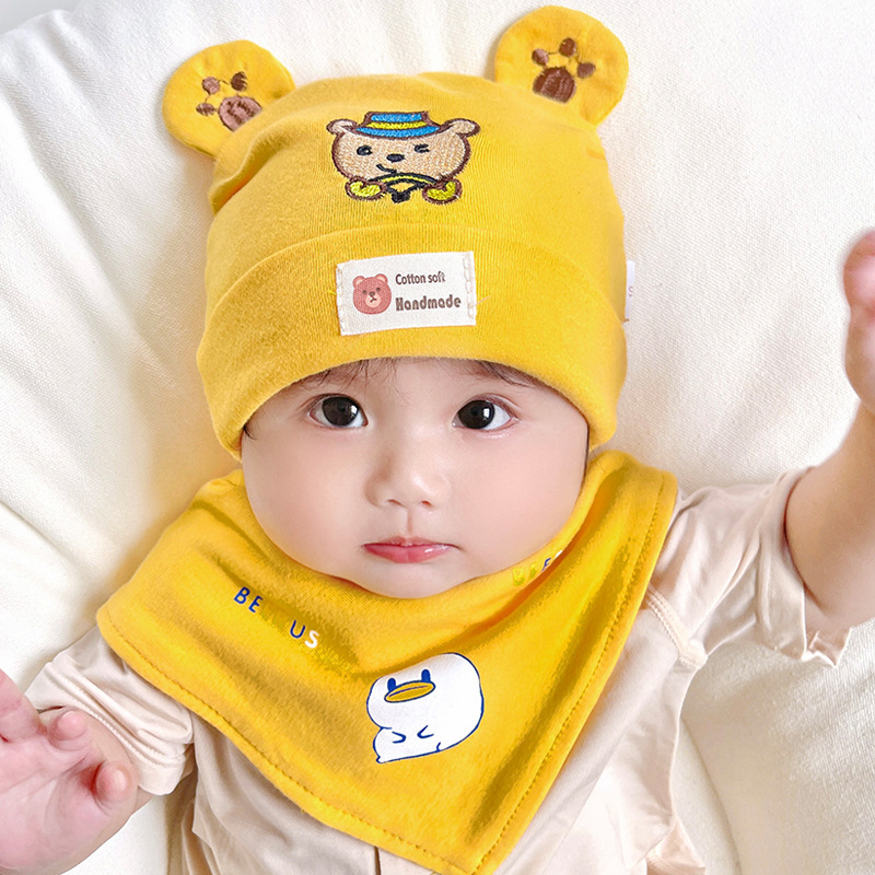 Picture of Katu Bear Infant Hat Spring & Fall 3-6-12 Months Male and Female Baby Pullover Hat Cotton 100-Day Sleeping Hat