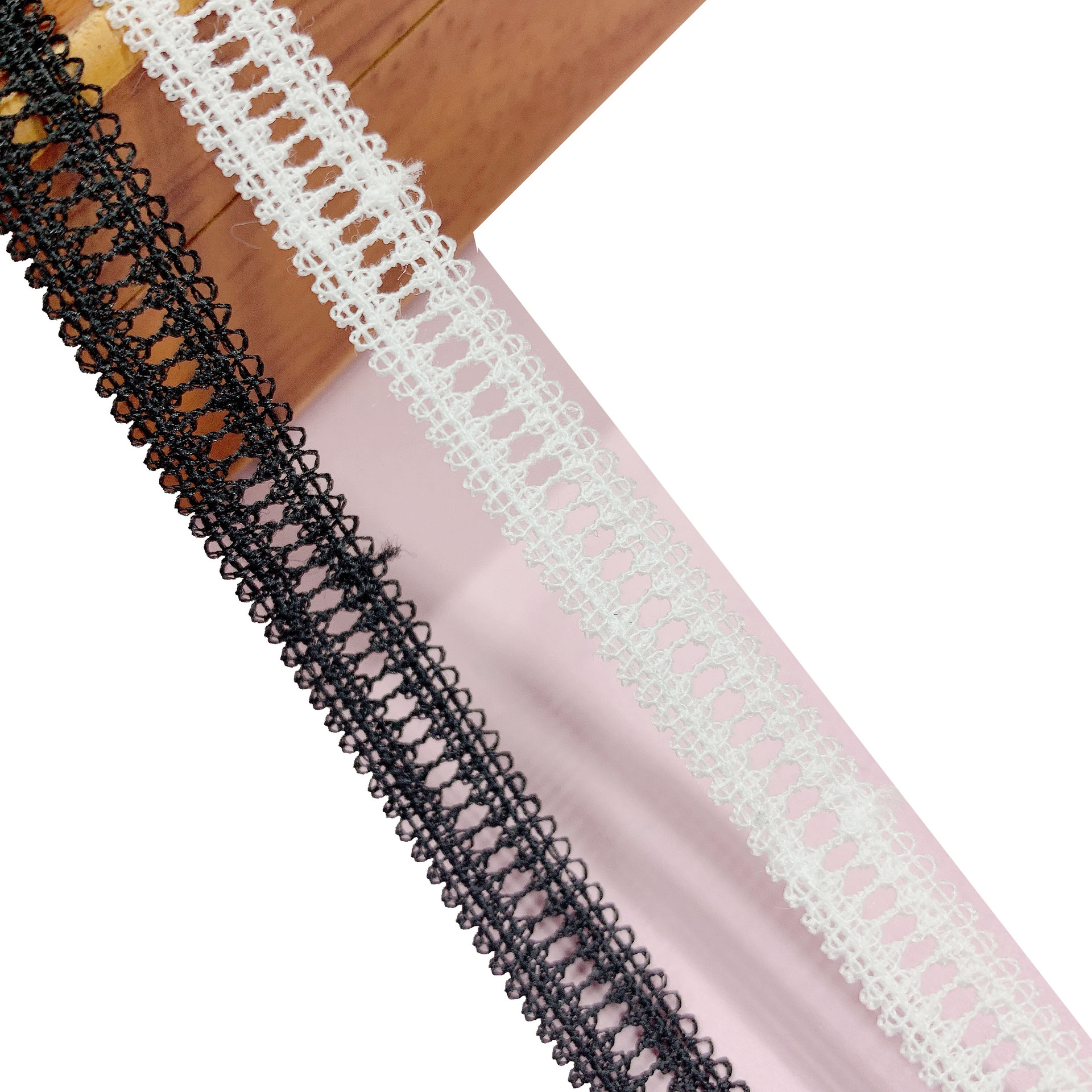 Quality Polyester Lace Embroidery Barcode Lace in stock DIY Garment Embroidery Accessories Fine Line Barcode Lace