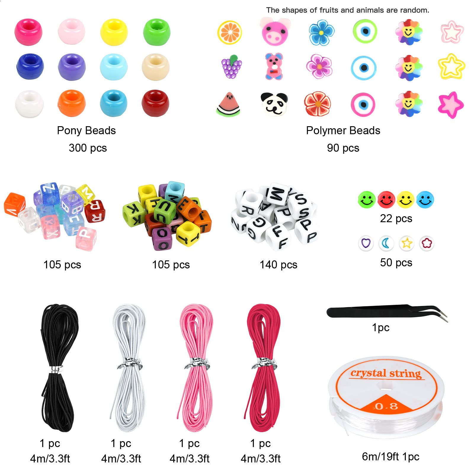 Picture of Amazon Animal Fruit Soft Clay Letter Bead Pendant DIY Jewelry Bracelet Necklace Earrings Making Accessories