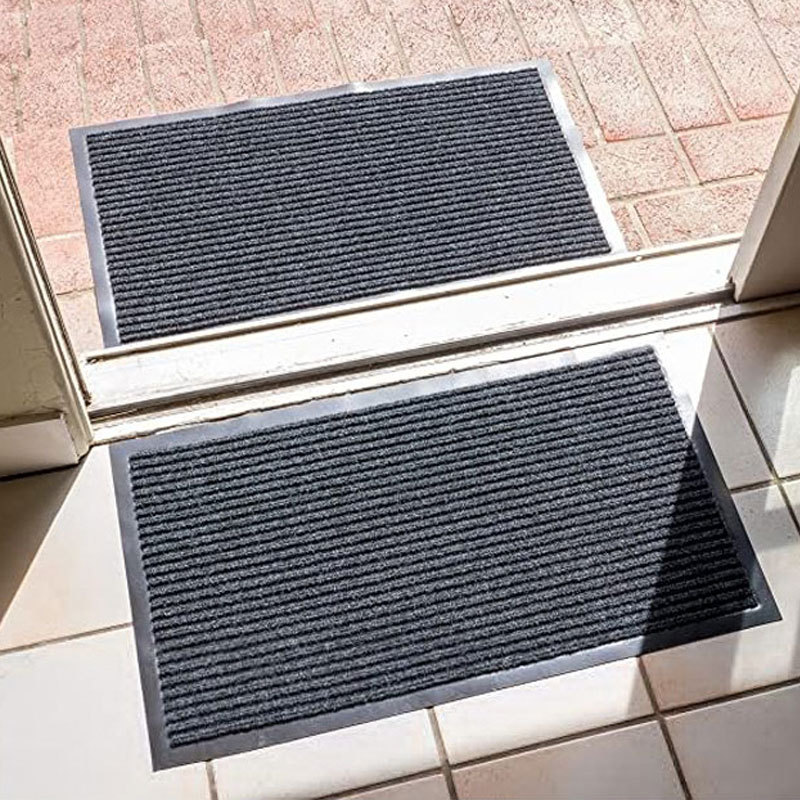 Picture of Pvc Double Stripesd Floor Mats, Door Non-Slip Mats, Absorbent Foot Mats, Commercial Hotel Entrance Door Carpet Bottom Mats, Door Mats