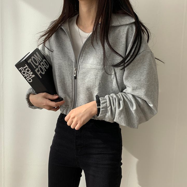 Picture of ins Super Hot Zipper Cardigan Sweatshirt Women's Spring Autumn and Winter Thin Coat Korean Fashionable Student Loose Fleece-lined Top