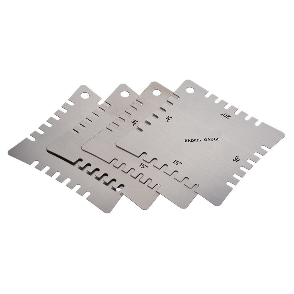 Stainless steel guitar ruler guitar fingerboard Radian measuring ruler 4PCs guitar care tool toothed Radian ruler