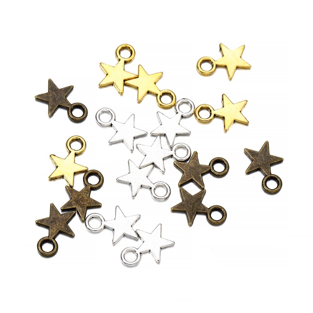 Picture of DIY handmade jewelry accessories alloy star pendant 100pcs homemade necklace key ring pendant manufacturers wholesale