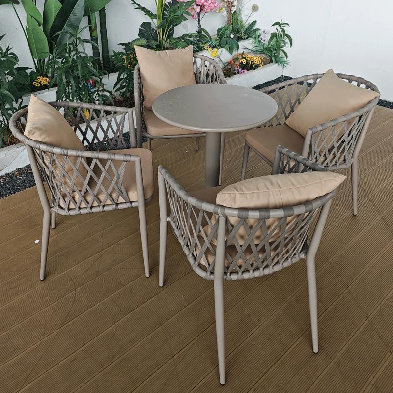 Outdoor rattan chairs, high-end outdoor tables and chairs, courtyard gardens, Nordic tables, simple casual rattan tables, chairs, three-piece set
