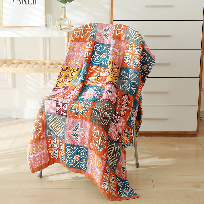 Picture of Wholesale Colored Cotton Four-Layer Gauze Bath Towel Absorbent Adult Couple Household Bath Towel Four Seasons Cartoon Cotton Bath Towel