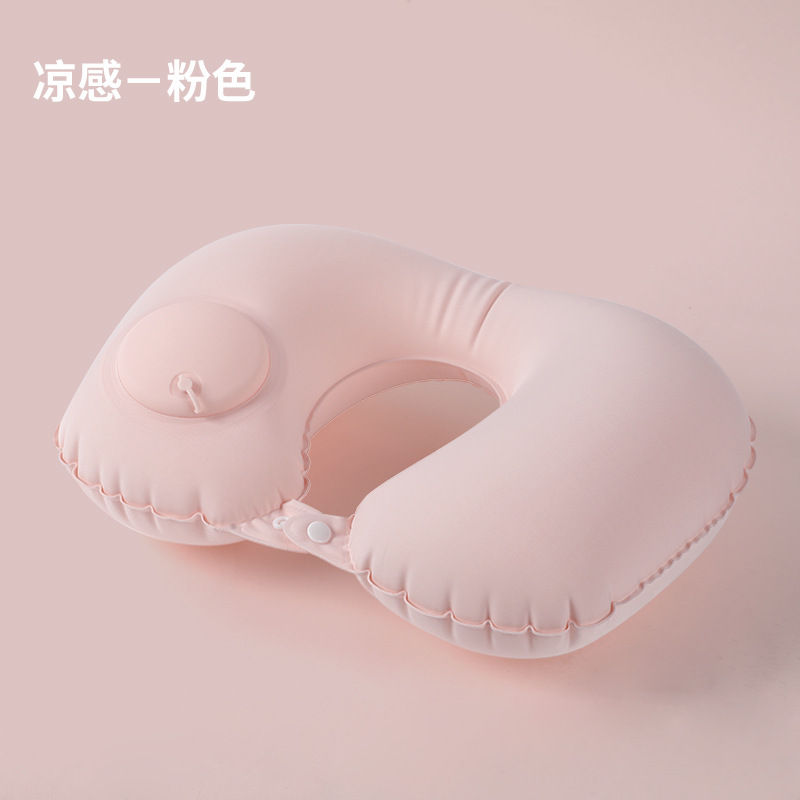 Picture of Inflatable U-shaped Pillow Cool Pressing Inflatable Pillow Travel Portable Neck Pillow Travel Sanbao Storage Pillow for Airplane