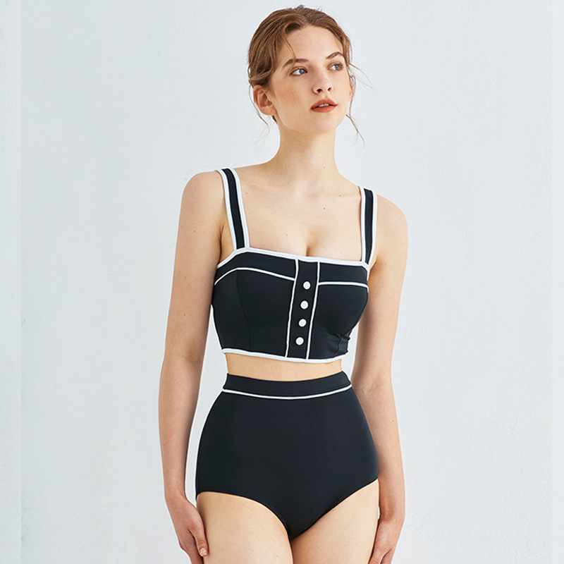 Source manufacturers in Europe and the United States conservative split bikini tube top swimsuit women cross-border foreign trade BIKINI high waist sexy