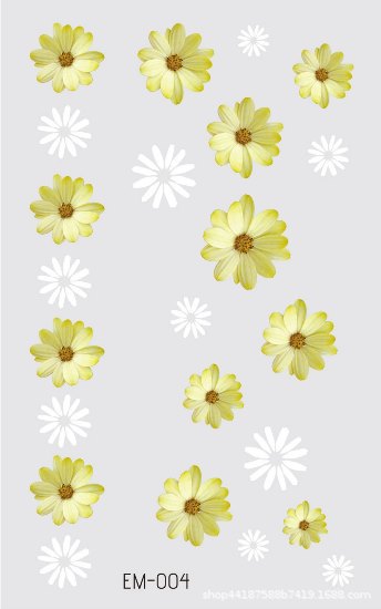 Picture of New Waterproof Sweat-proof Flower Tattoo Sticker Small Fresh Daisy Women's Face Arm Temporary Tattoo Sticker